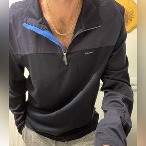 Calvin Klein liquid touch navy blue golf pullover, sz L, NWT $89.99